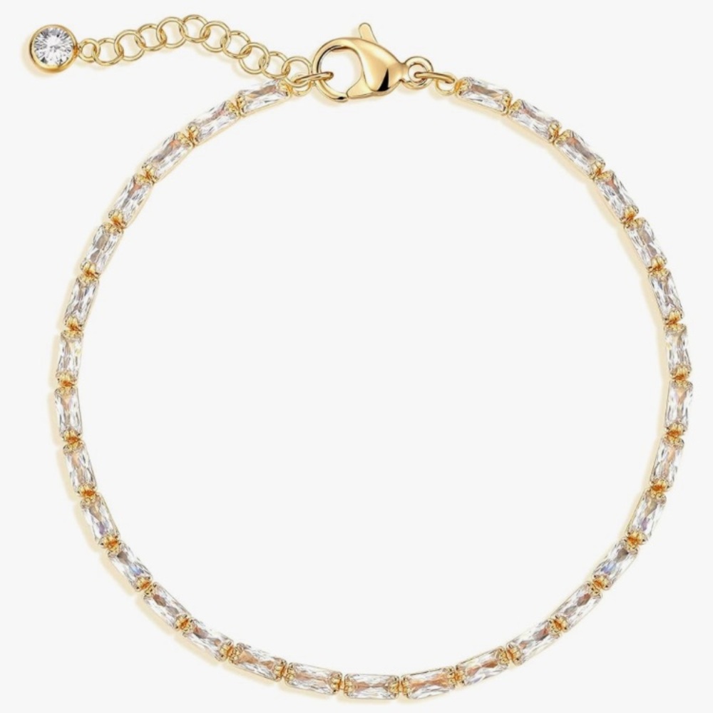 14K Yellow Gold Plated Dainty Chain Bracelet for Women